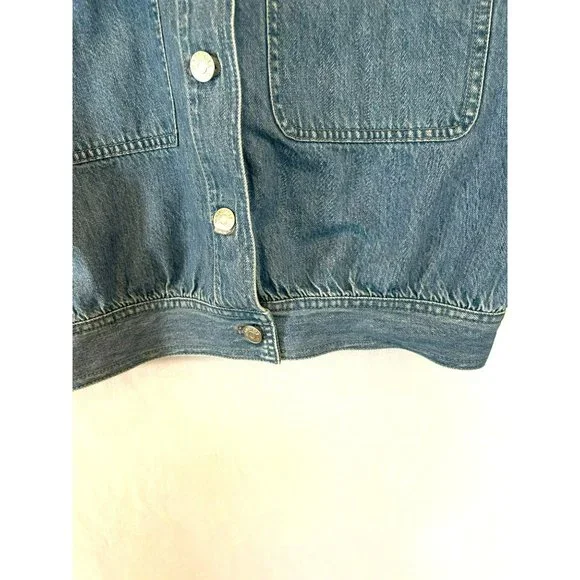 Madewell Women's Collared Denim Vest Light Wash Size Small With Pockets - Picture 7 of 12